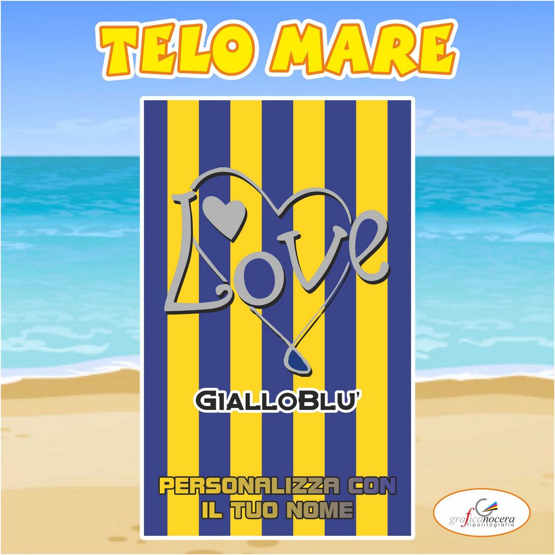 Telo Mare in spugna Parma squadra  nome personalizzato regalo estate