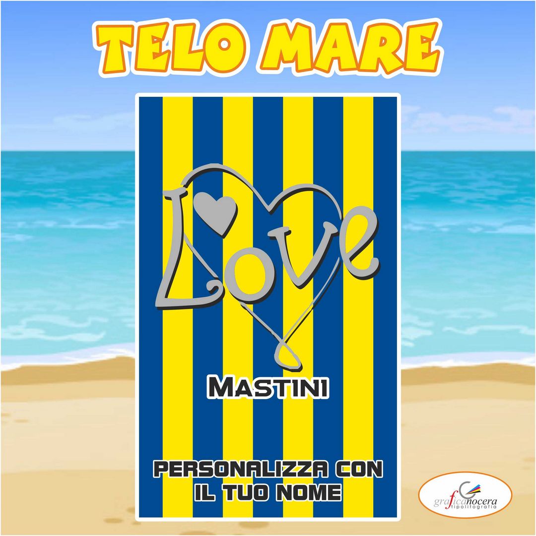 Telo Mare in spugna Hellas Verona squadra nome personalizzato regalo estate