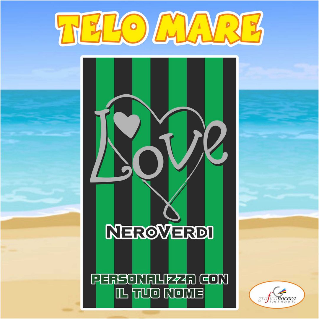 Telo Mare in spugna Sassuolo squadra  nome personalizzato regalo estate