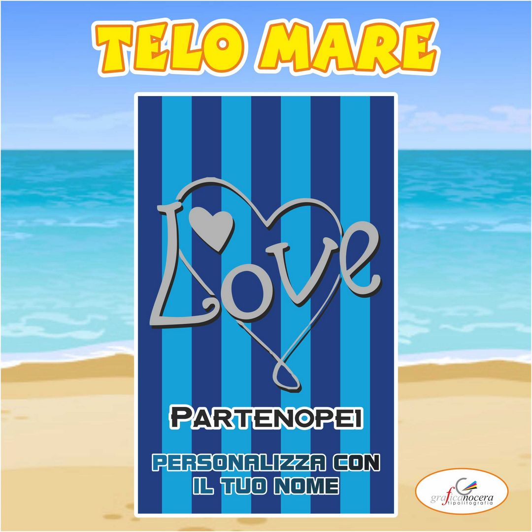 Telo Mare in spugna Napoli squadra  nome personalizzato regalo estate