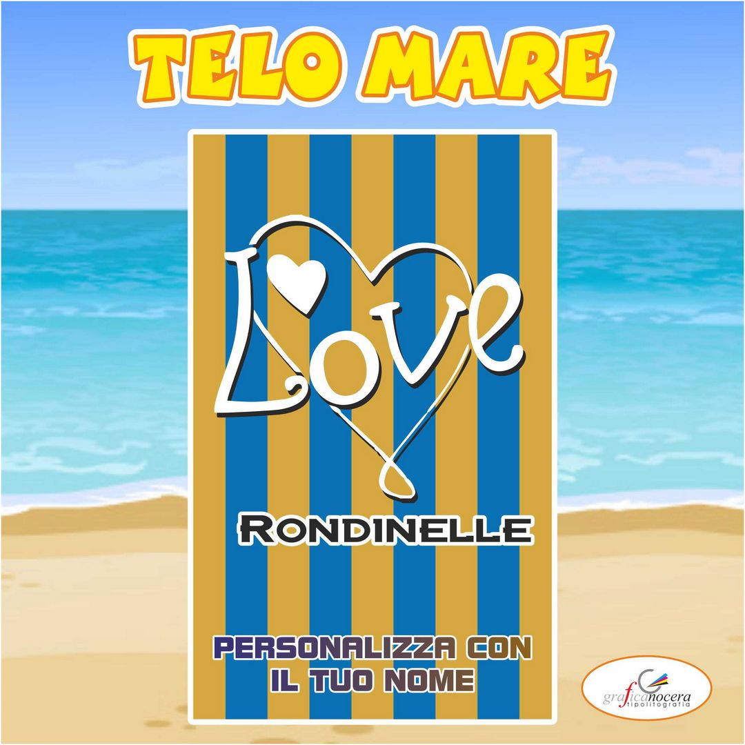 Telo Mare in spugna Brescia squadra  nome personalizzato regalo estate