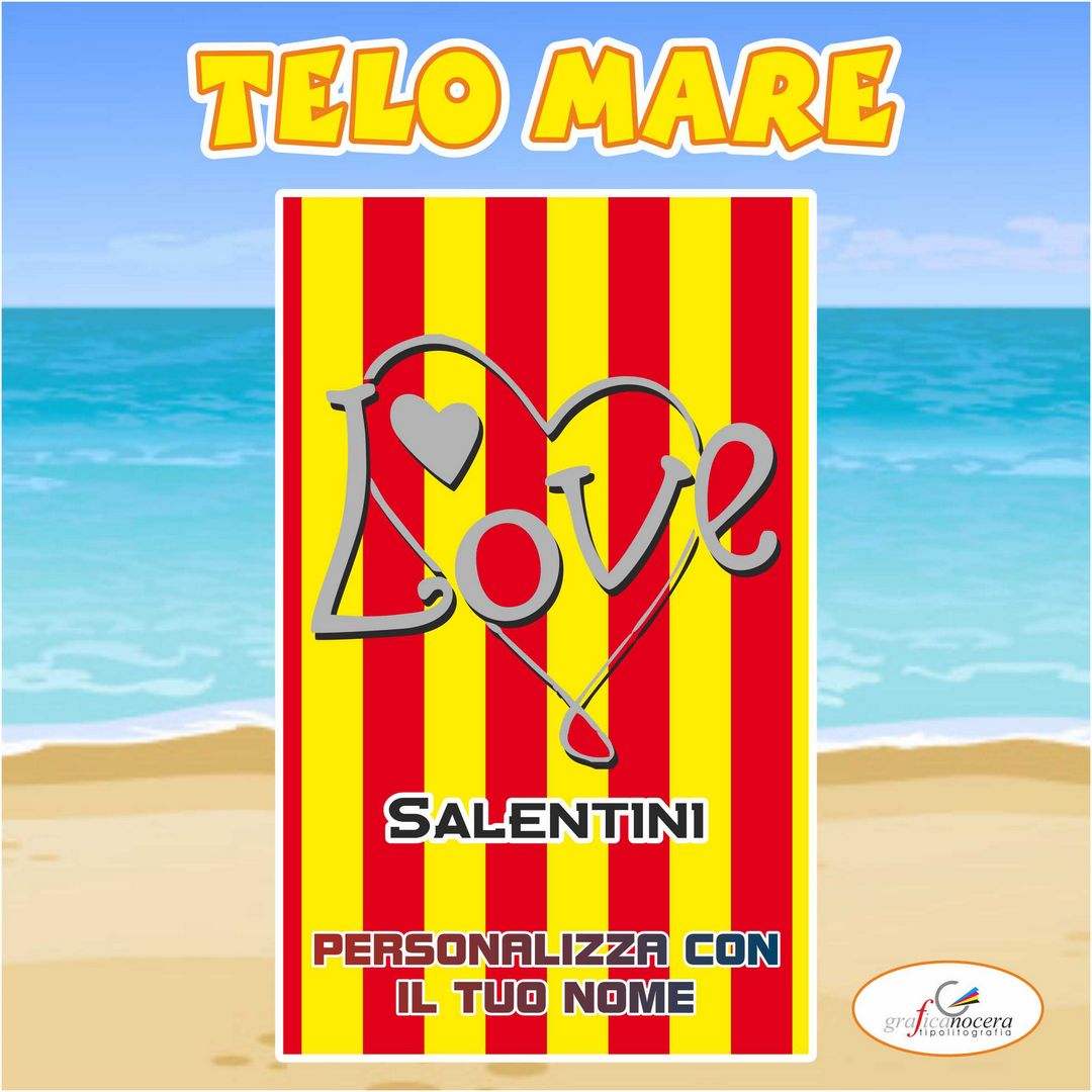 Telo Mare in spugna Lecce squadra nome personalizzato regalo estate