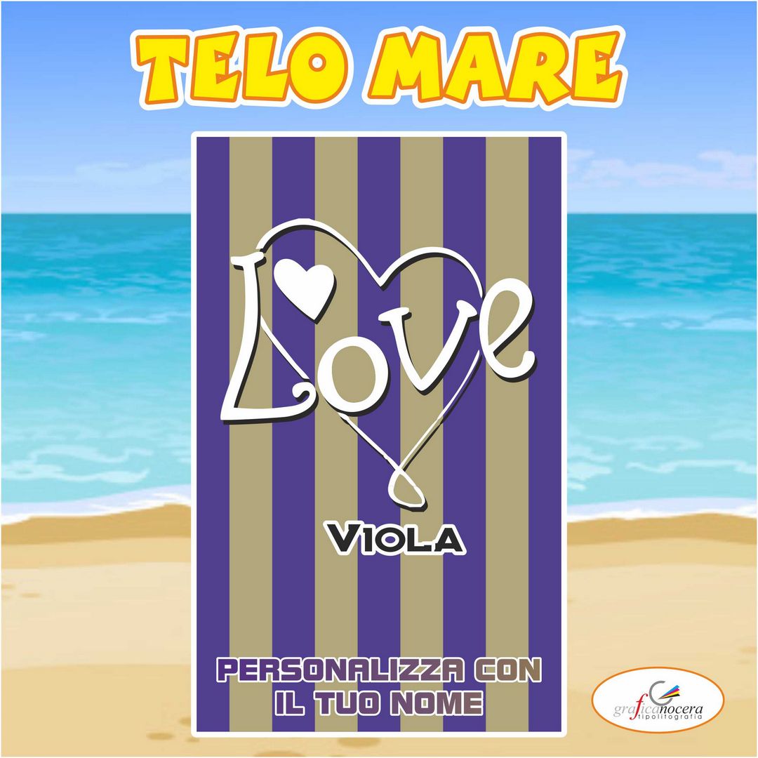 Telo Mare in spugna Fiorentina squadra nome personalizzato regalo estate