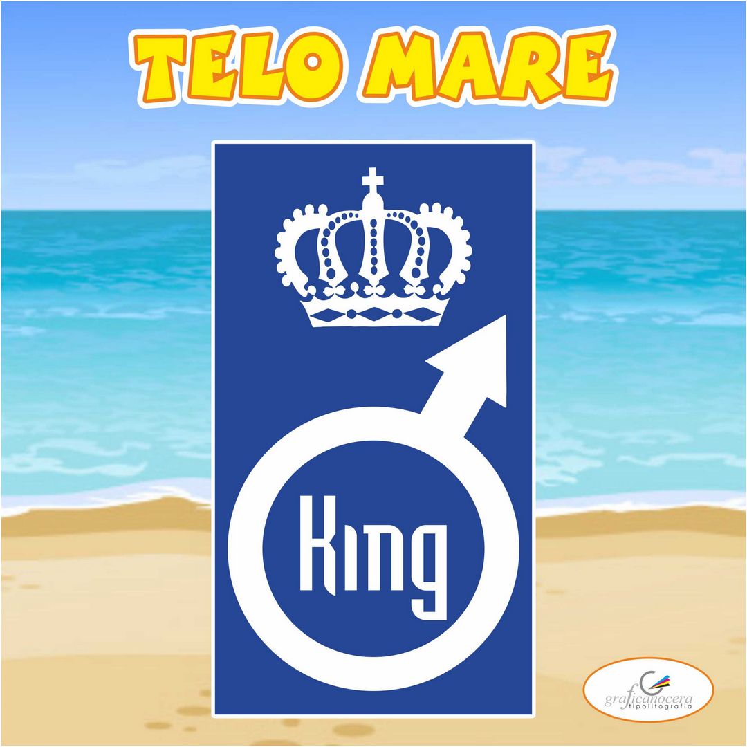 Telo Mare in spugna KING fidanzati amore idea regalo estate