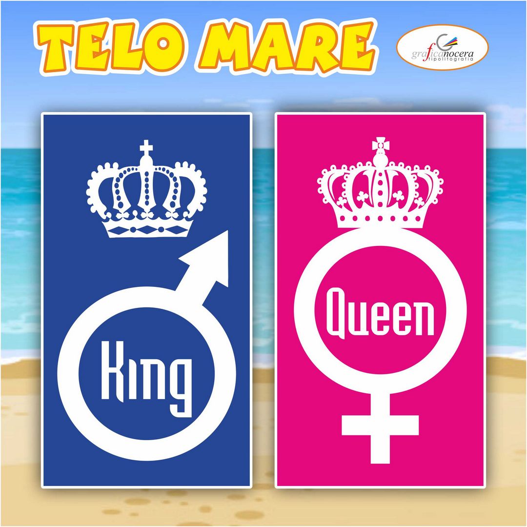 Coppia Telo Mare 75x150 KING/QUEEN estate amore regalo