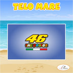 Asciugamano Telo Mare in spugna Valentino Rossi 46 logo idolo idea regalo estate