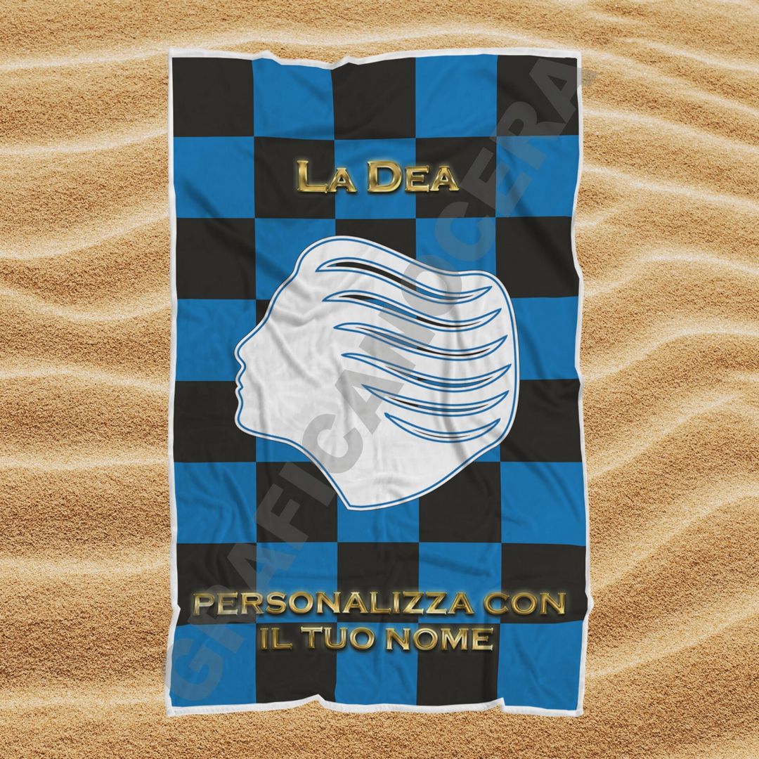 Asciugamano Telo Mare Atalanta La Dea squadra del cuore con Nome Personalizzato idea regalo