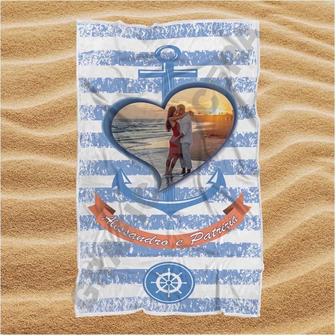 Asciugamano Telo Mare Personalizzato con Foto idea regalo estate
