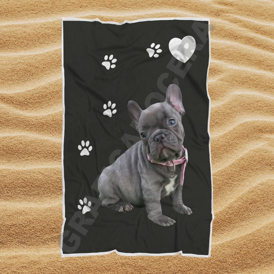 Asciugamano Telo Mare Personalizzato con la Foto del tuo Cane idea regalo estate