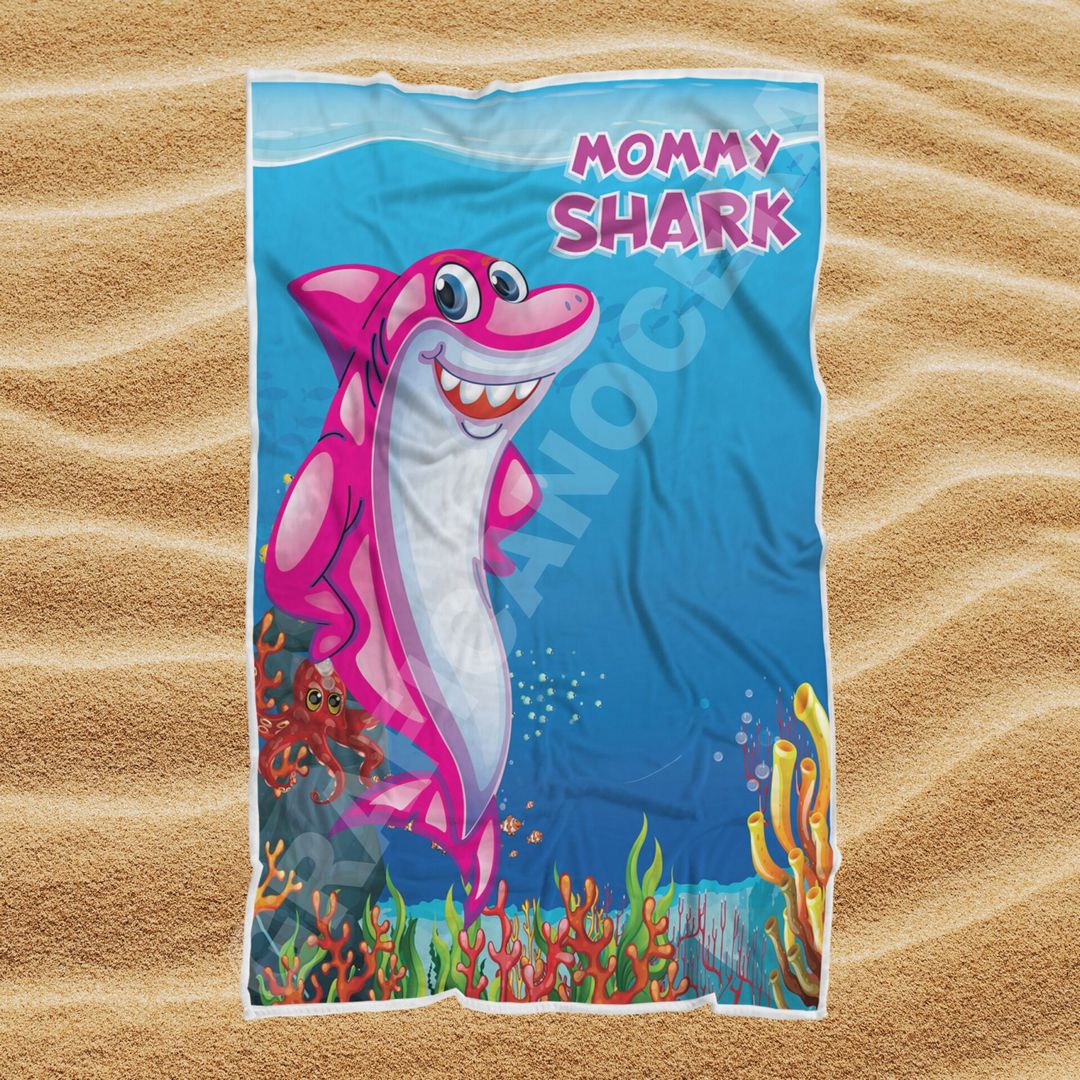 Asciugamano Telo Mare Mommy Shark idea regalo per la Mamma