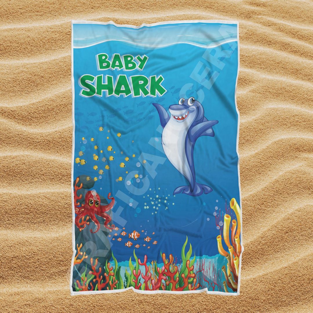 Asciugamano Telo Mare Baby Shark idea regalo per bambino
