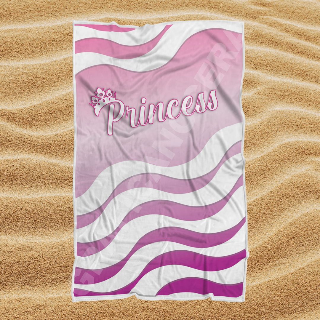 Asciugamano Telo Mare Princess Principessa Corona idea regalo