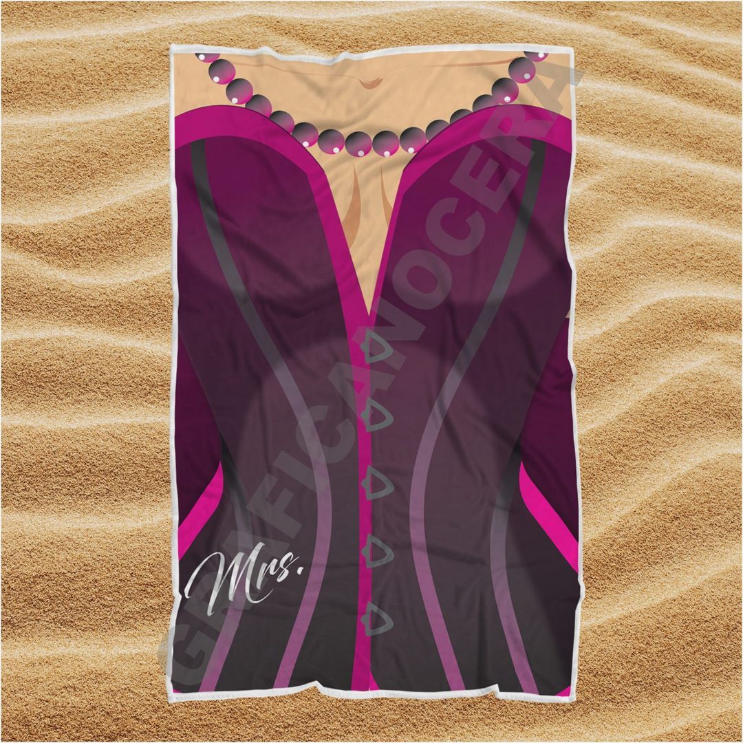 Asciugamano Telo Mare MRS donna amore coppia fidanzati sposi idea regalo estate