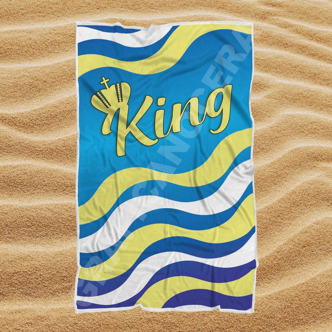 Asciugamano Telo Mare King Re Corona idea regalo