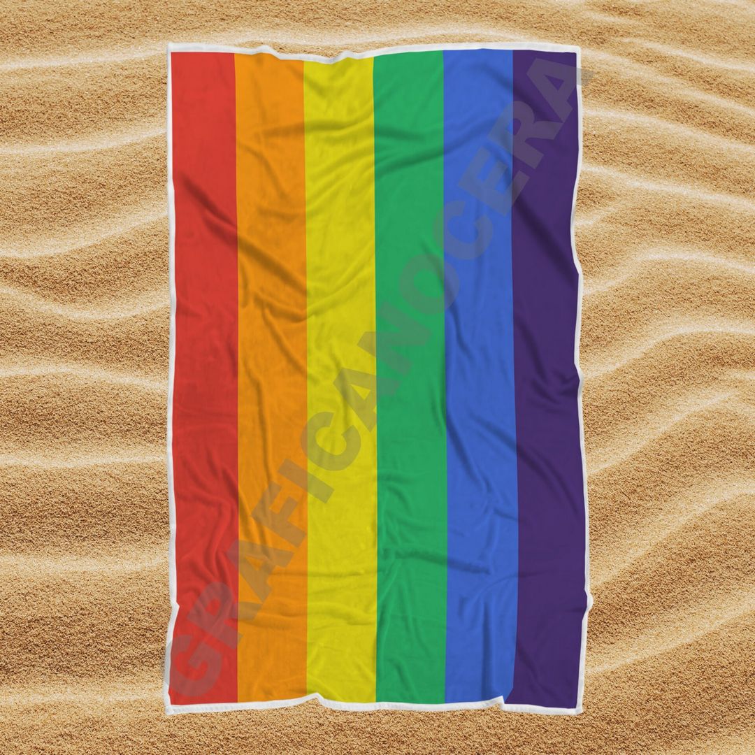 Asciugamano Telo Mare Arcobaleno LGBT idea regalo bambina