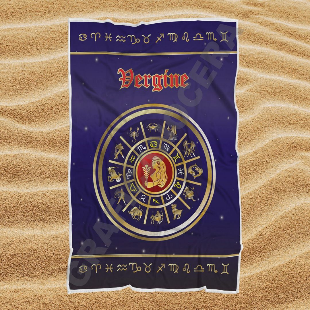 Asciugamano Telo Mare Segno Zodiacale Vergine idea regalo estate spiaggia mare