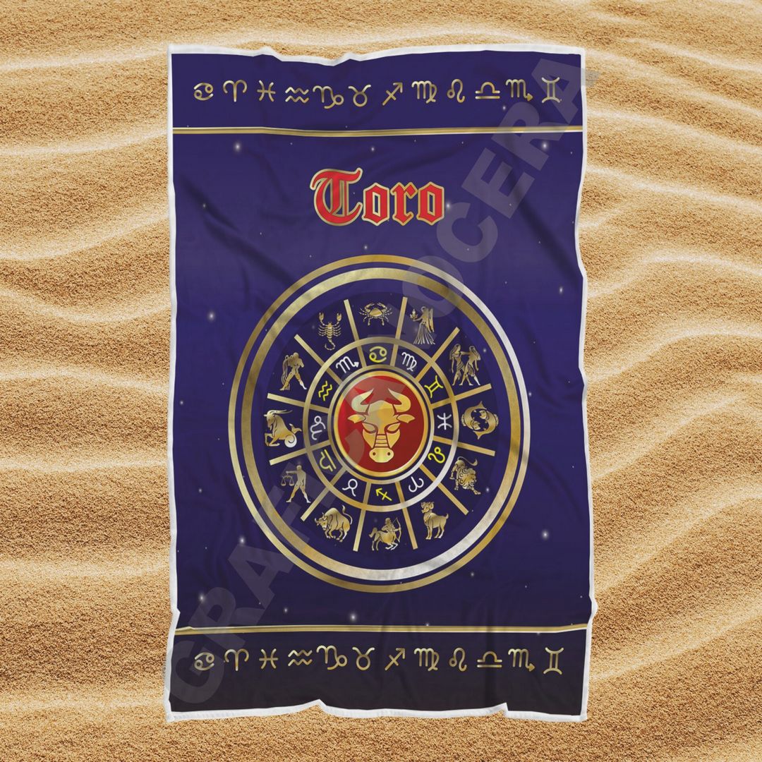 Asciugamano Telo Mare Segno Zodiacale Toro idea regalo estate spiaggia mare