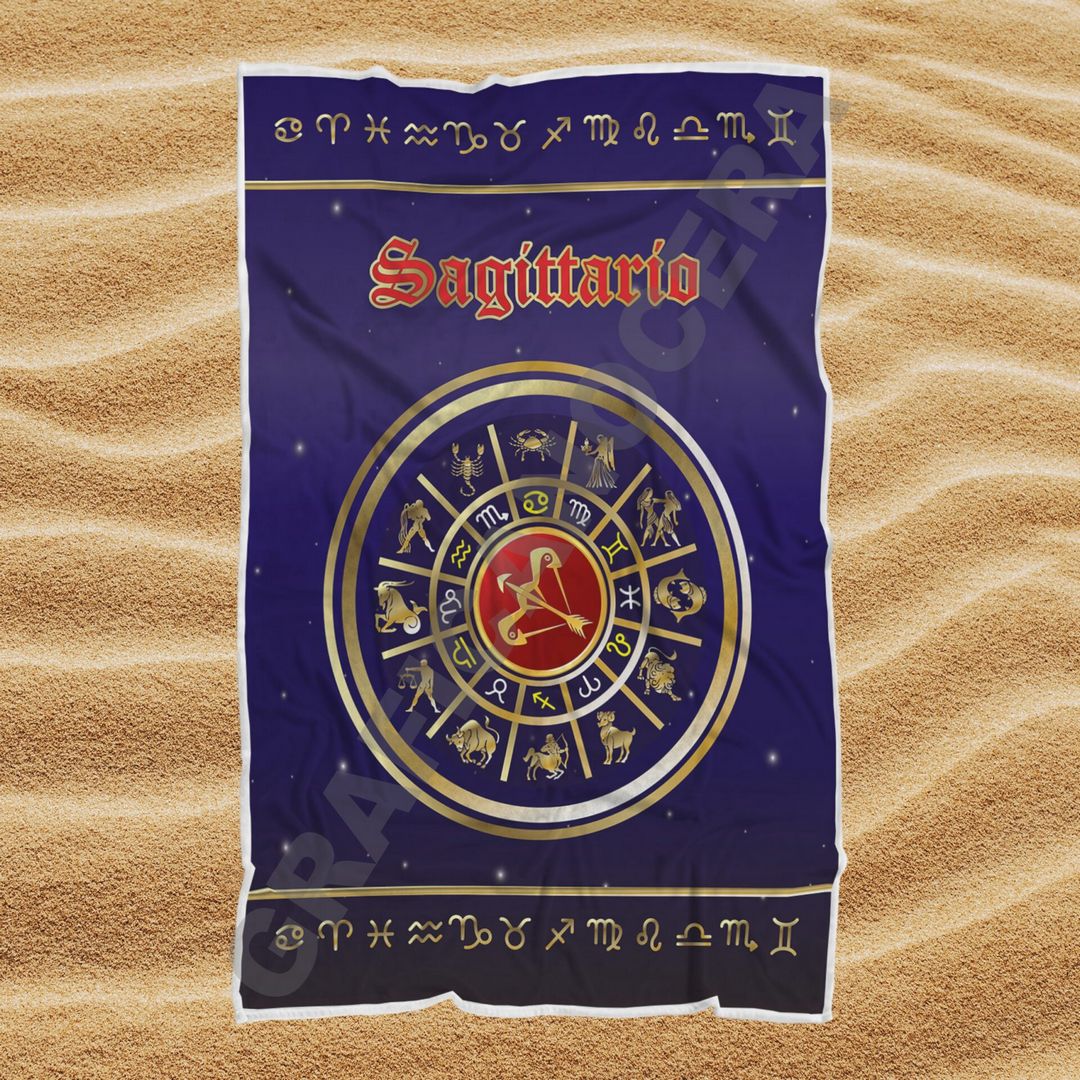 Asciugamano Telo Mare Segno Zodiacale Sagittario idea regalo estate spiaggia mare