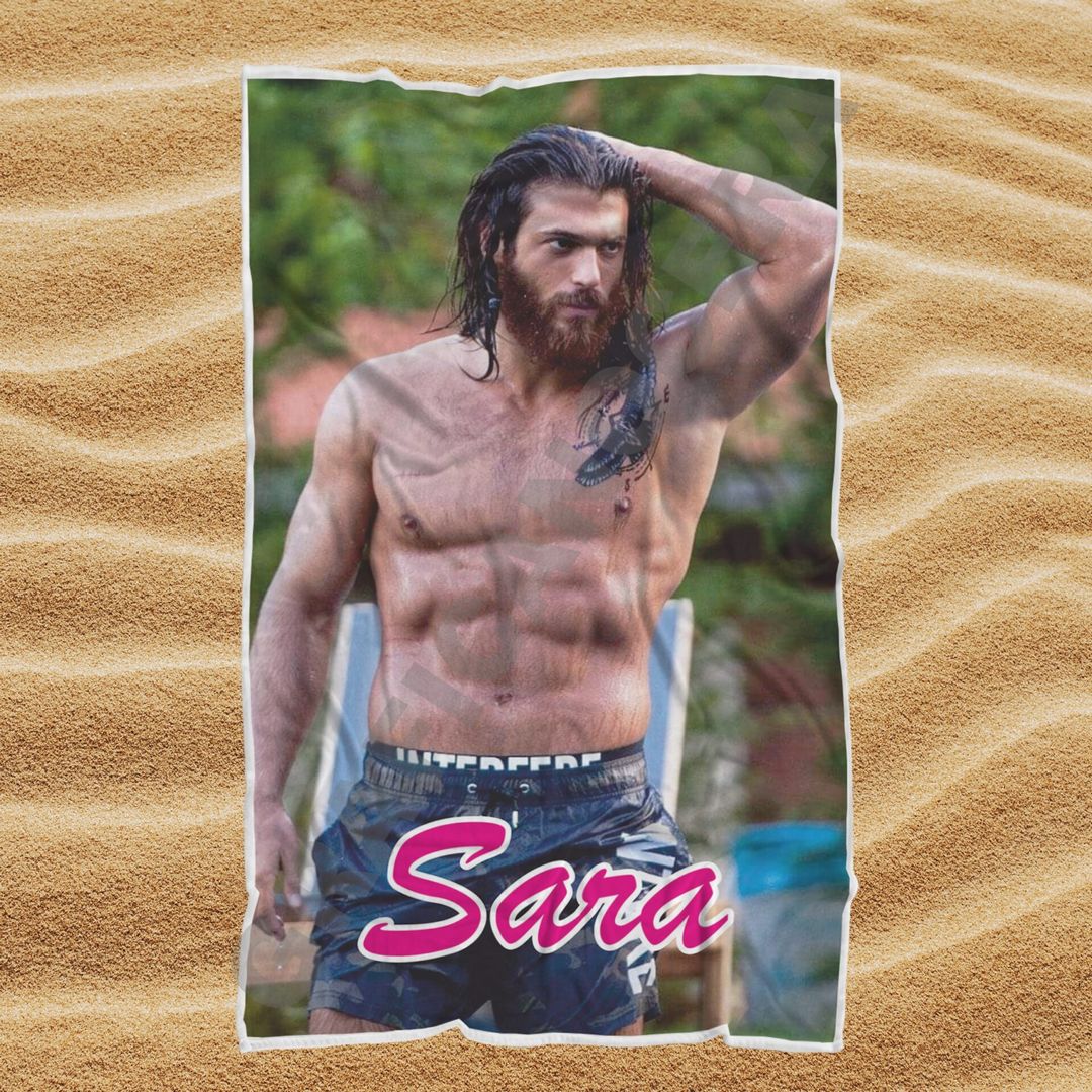 Asciugamano Telo Mare CAN YAMAN personalizzato con Nome Le Ali del Sogno attore idea regalo