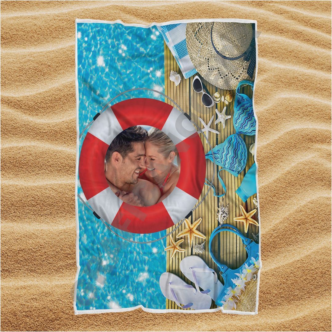 Asciugamano Telo Mare Personalizzato con Foto idea regalo estate