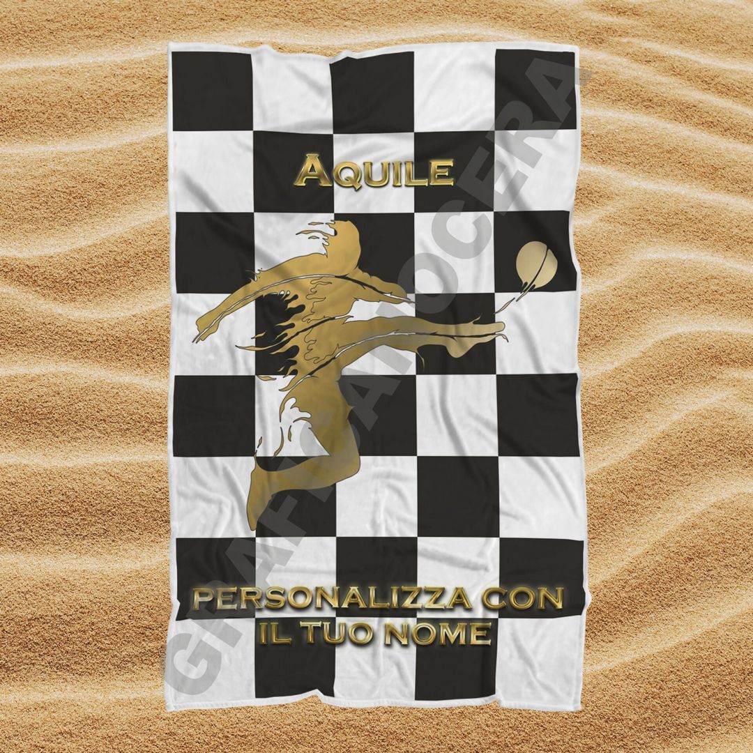 Asciugamano Telo Mare Spezia aquile squadra del cuore con Nome Personalizzato idea regalo