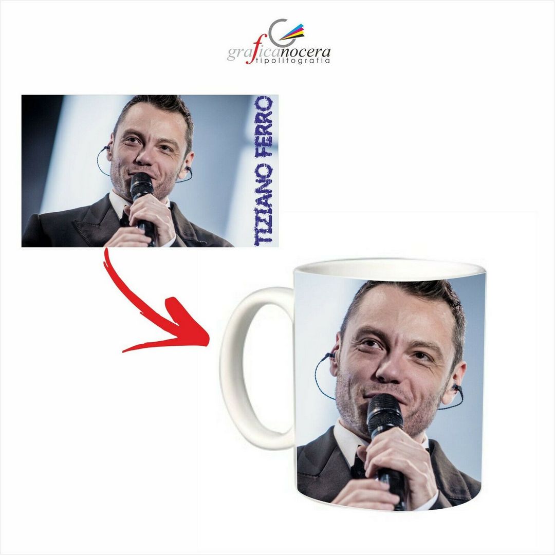 Tazza TIZIANO FERRO musica cantante cucina idolo lavabile alta qualità regalo