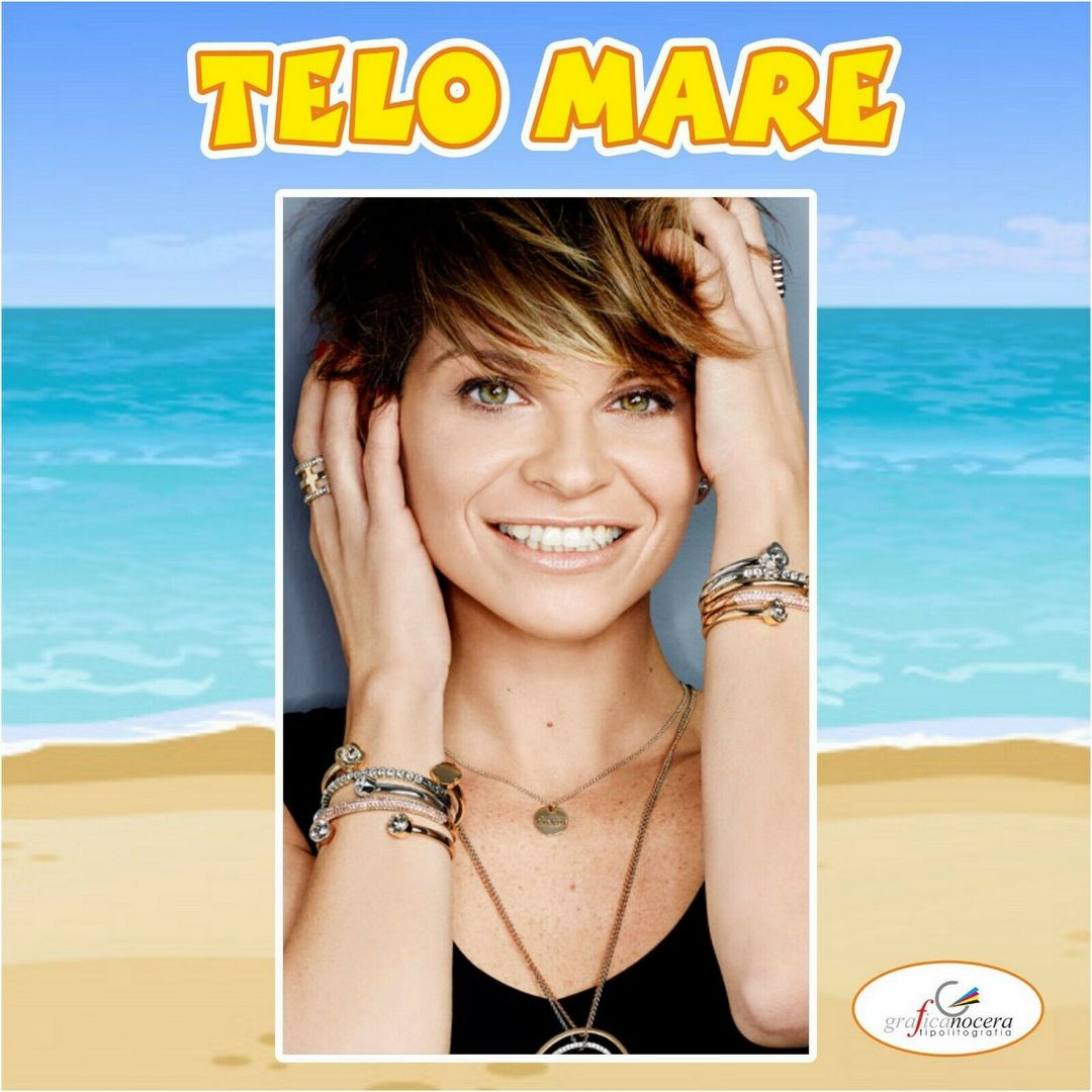 Asciugamano Telo Mare in spugna Alessandra Amoroso cantante idola regalo estate