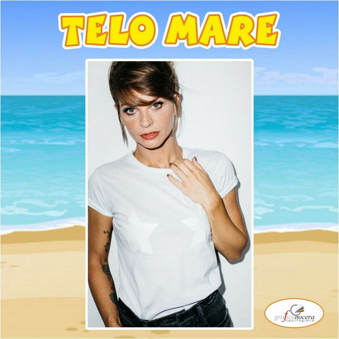 Asciugamano Telo Mare in spugna Alessandra Amoroso cantante idola regalo estate