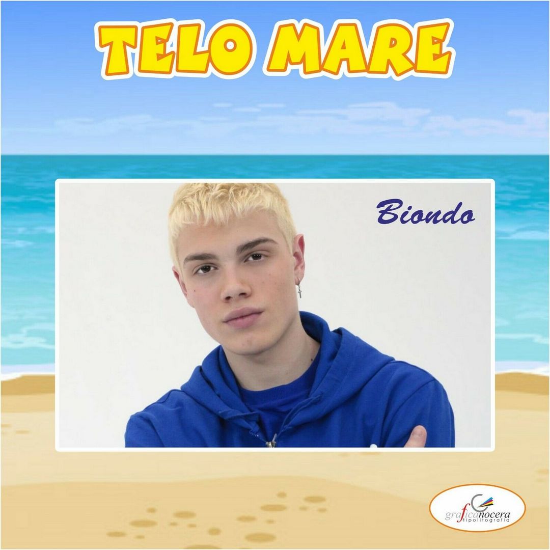 Telo Mare in spugna Simone Baldasseroni Biondo canzoni amici idea regalo estate