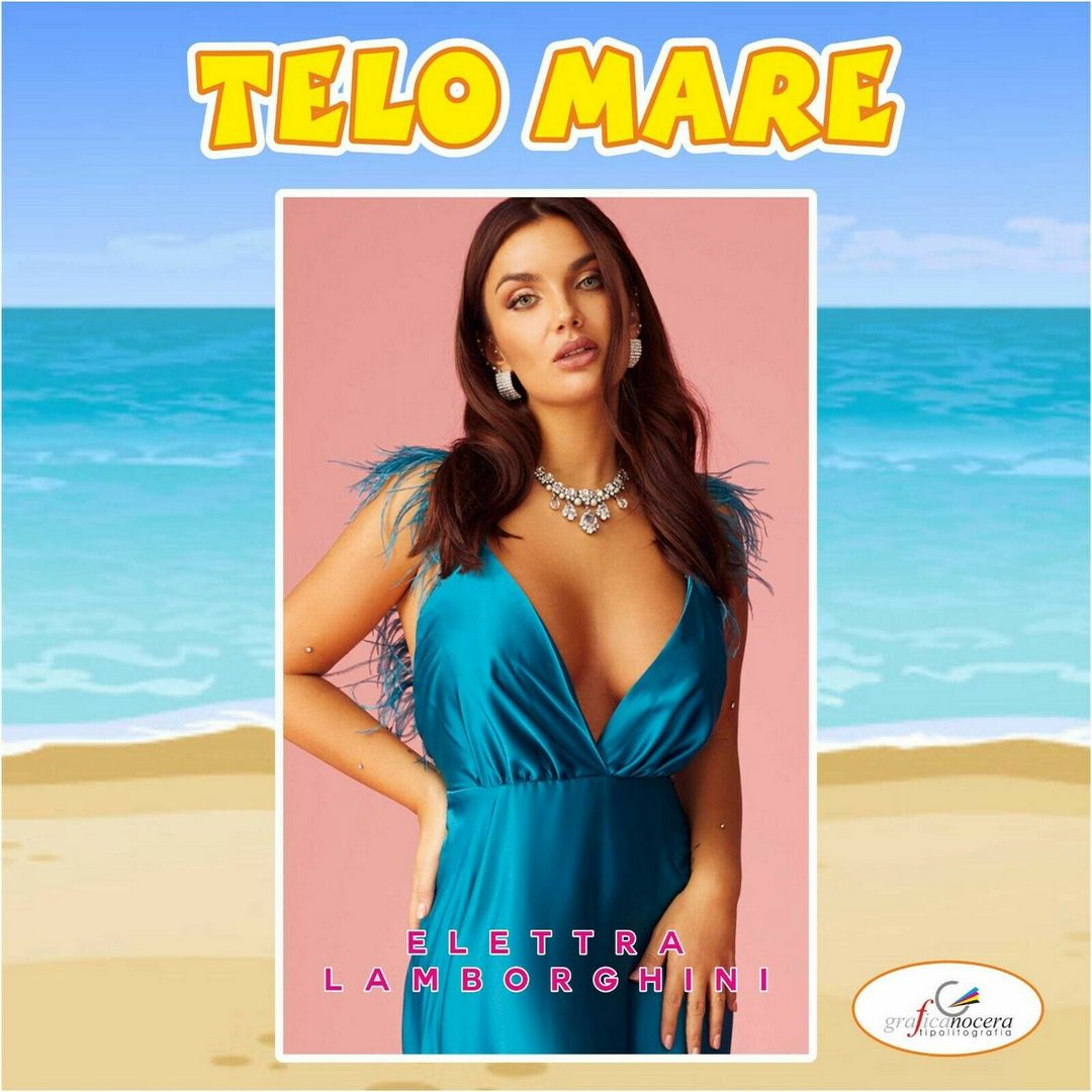 Asciugamano Telo Mare in spugna Elettra Lamborghini cantante regalo estate