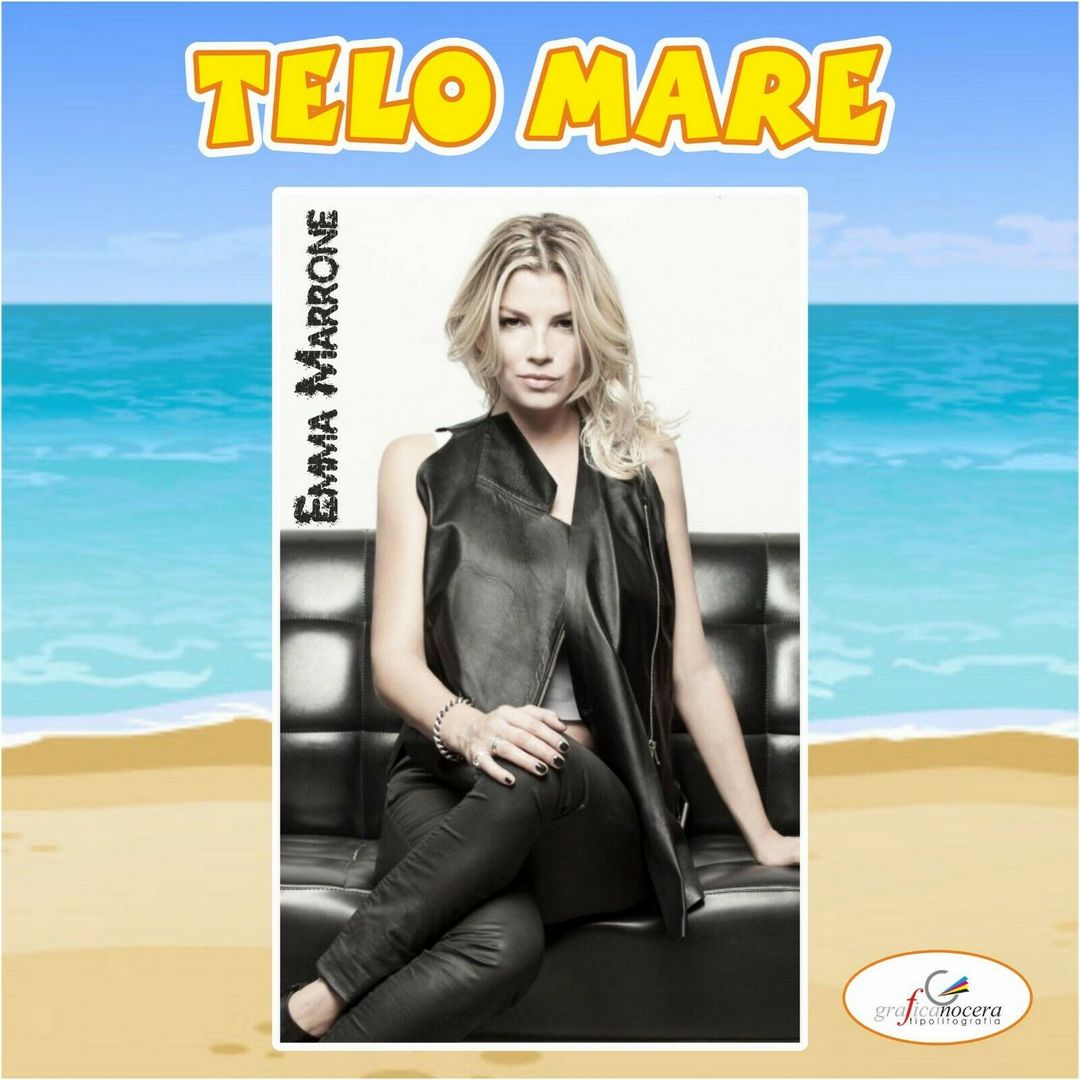 Asciugamano Telo Mare in spugna Emma Marrone cantante amici idola regalo estate