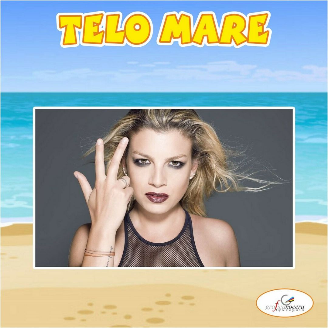 Asciugamano Telo Mare in spugna Emma Marrone cantante amici idea regalo estate (Copia)