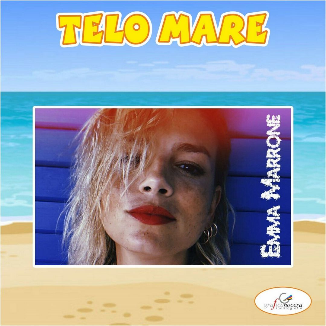 Asciugamano Telo Mare in spugna Emma Marrone cantante amici idea regalo estate