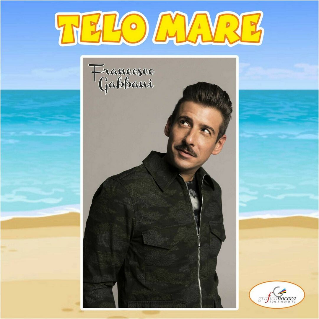Asciugamano Telo Mare in spugna Francesco Gabbani idolo cantante regalo estate
