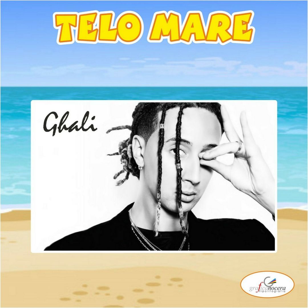 Asciugamano Telo Mare in spugna Ghali cantante rap hip hop regalo estate