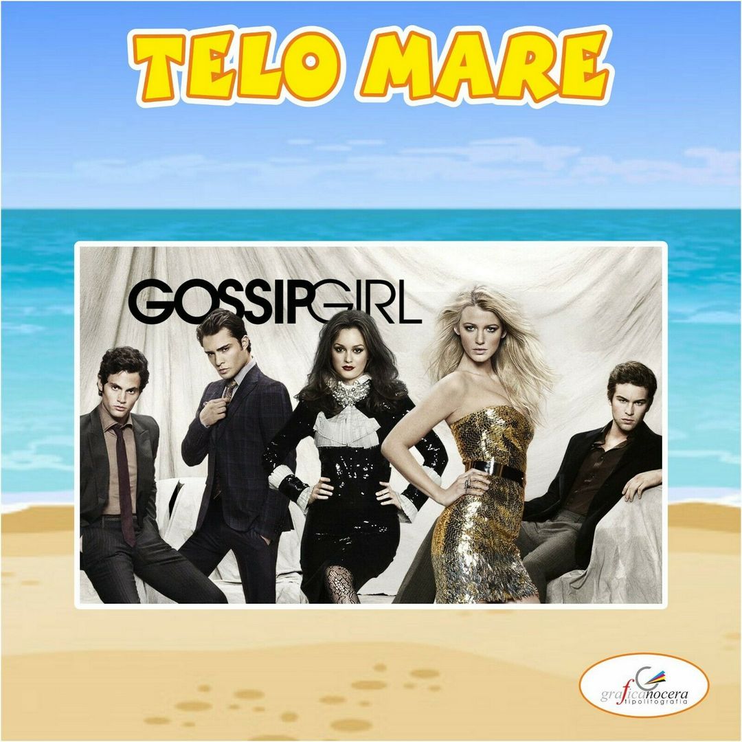 Asciugamano Telo Mare in spugna Gossip Girl xoxo serie tv regalo estate