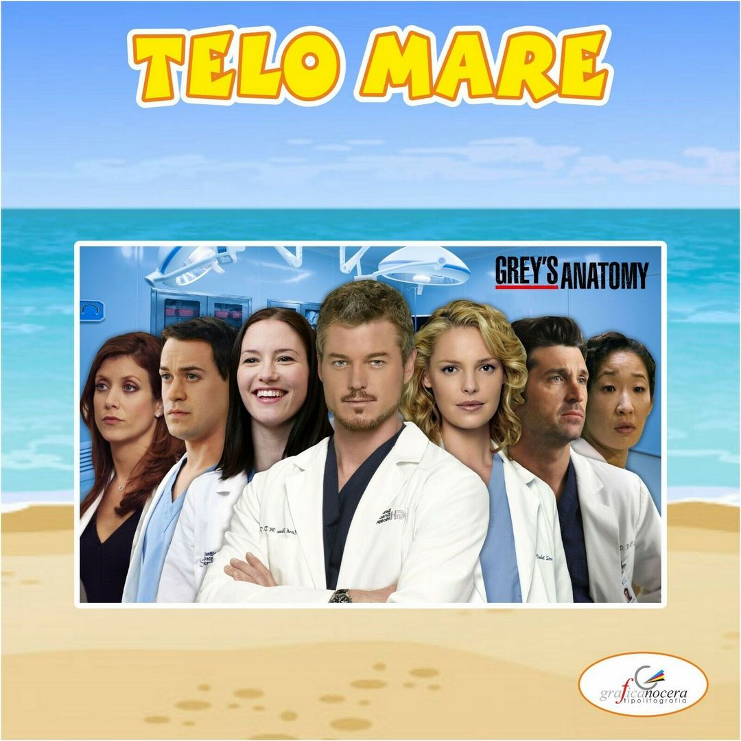 Asciugamano Telo Mare in spugna Grey's Anatomy serie tv idea regalo estate