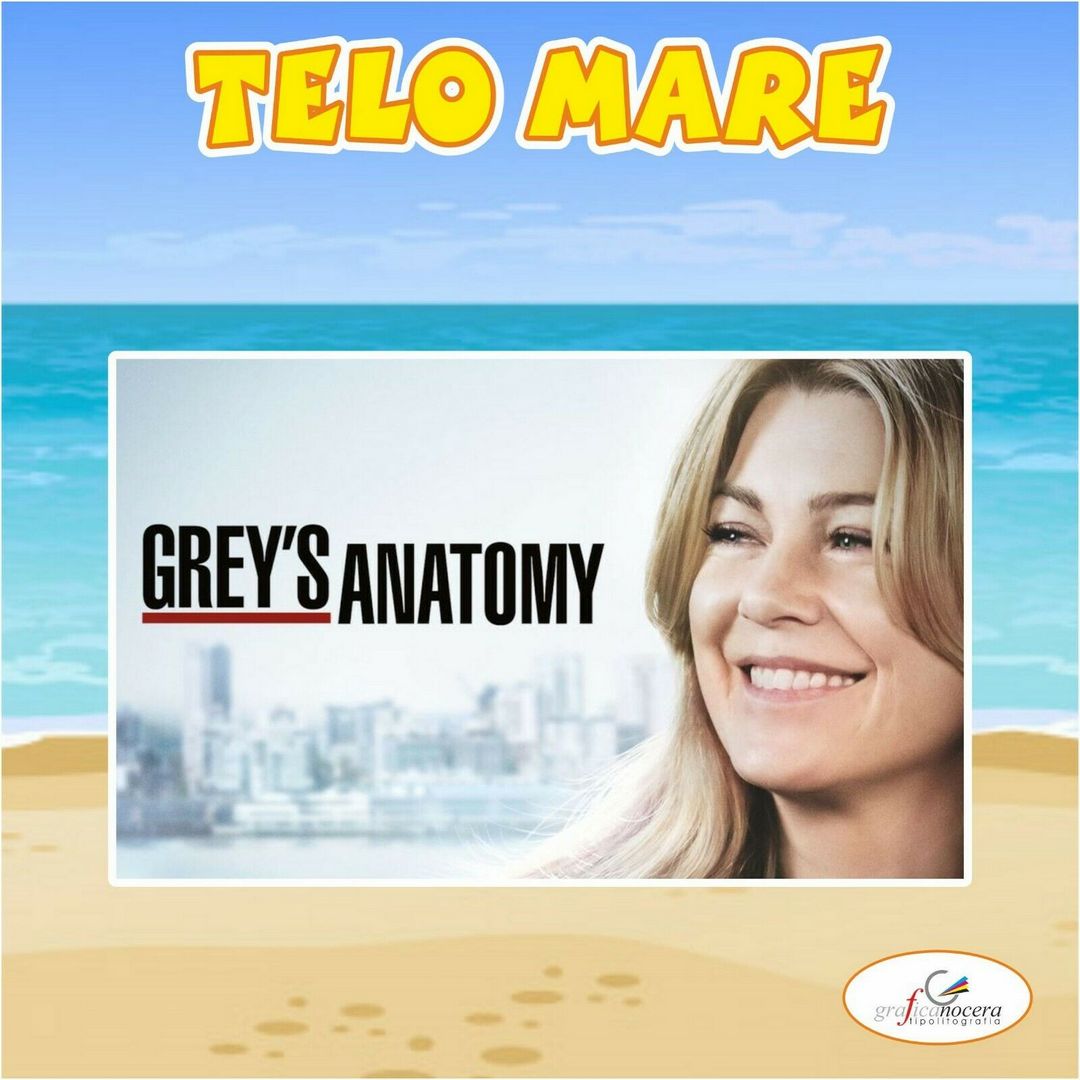 Asciugamano Telo Mare in spugna Grey's Anatomy serie tv idea regalo estate