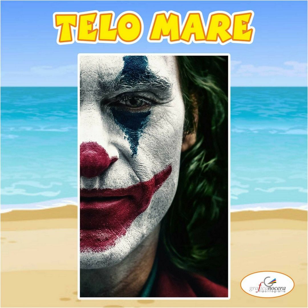Asciugamano Telo Mare in spugna JOKER film gotham clown idolo regalo estate