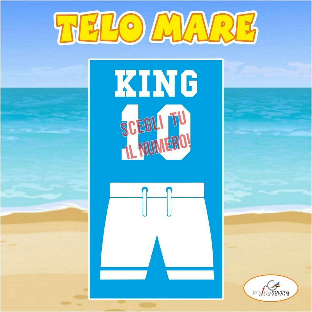 Telo Mare in spugna KING CON NUMERO PERSONALIZZATO amore idea regalo estate