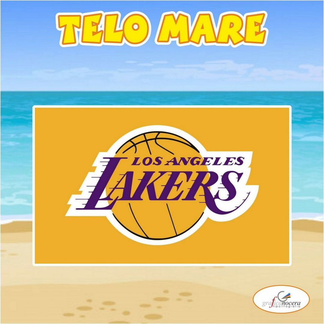 Asciugamano Telo Mare in spugna Los Angeles Lakers NBA idea regalo estate