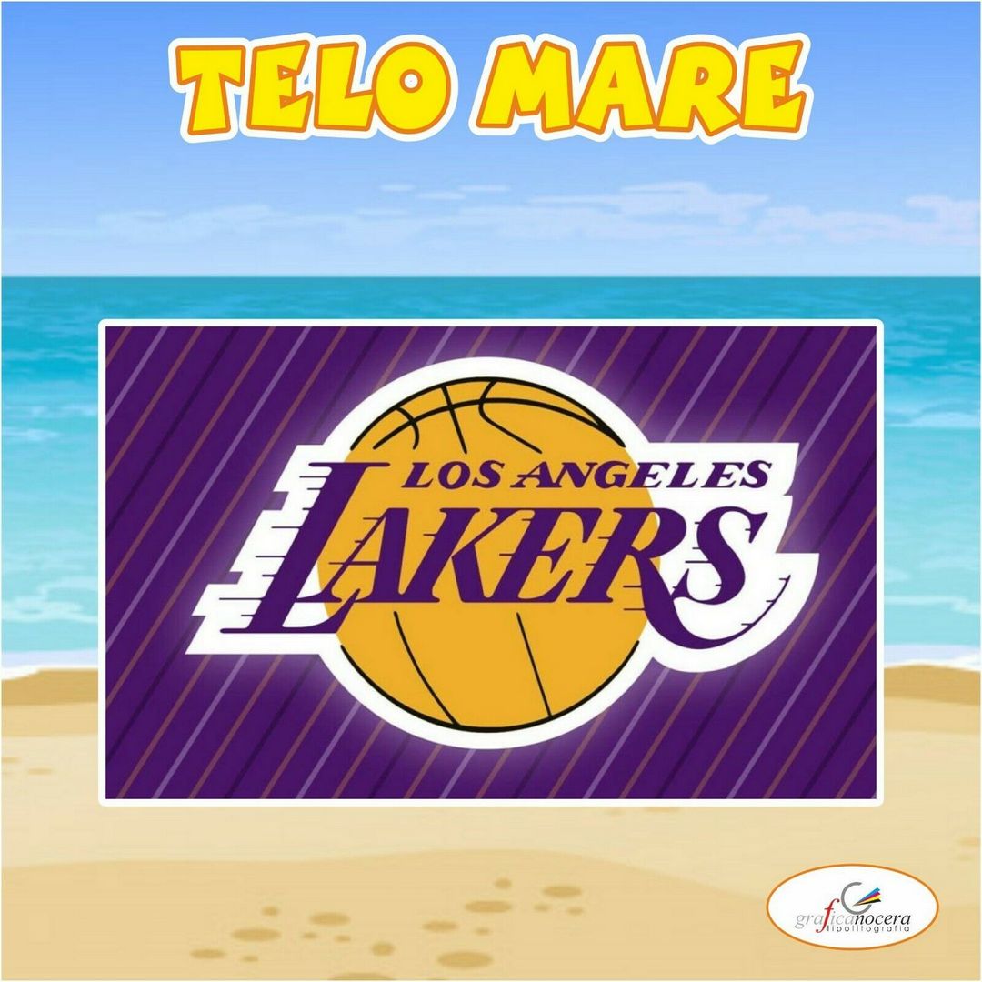 Asciugamano Telo Mare in spugna Los Angeles Lakers NBA idea regalo estate