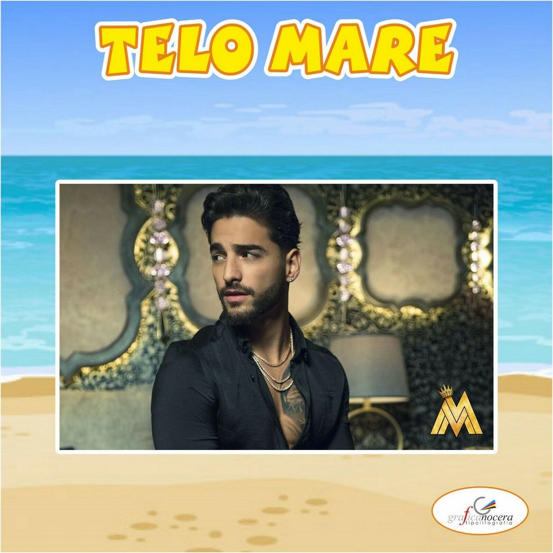 Asciugamano Telo Mare in spugna Maluma cantante music idea regalo estate