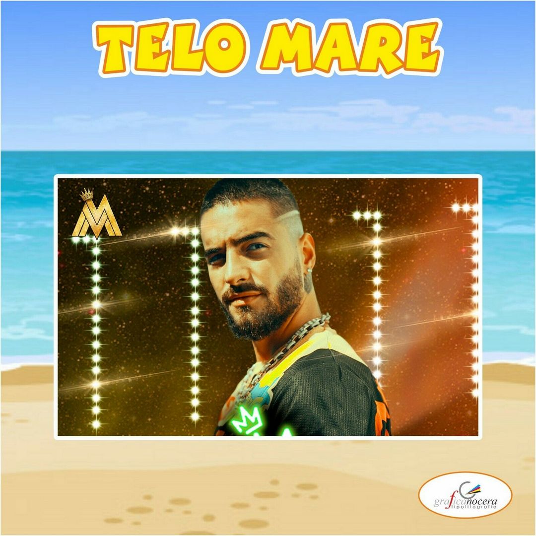 Asciugamano Telo Mare in spugna Maluma cantante music idea regalo estate