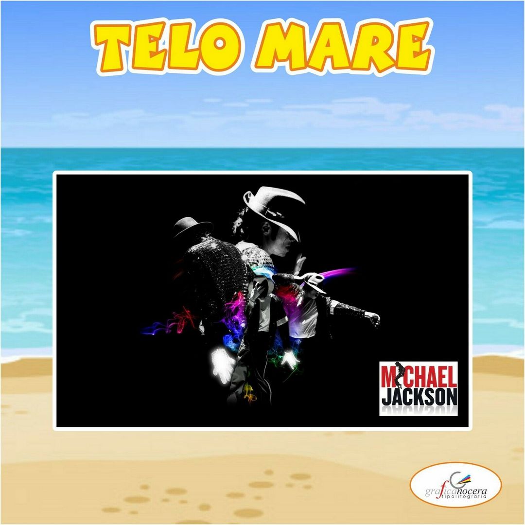 Asciugamano Telo Mare in spugna Michael Jackson pop re idolo idea regalo estate