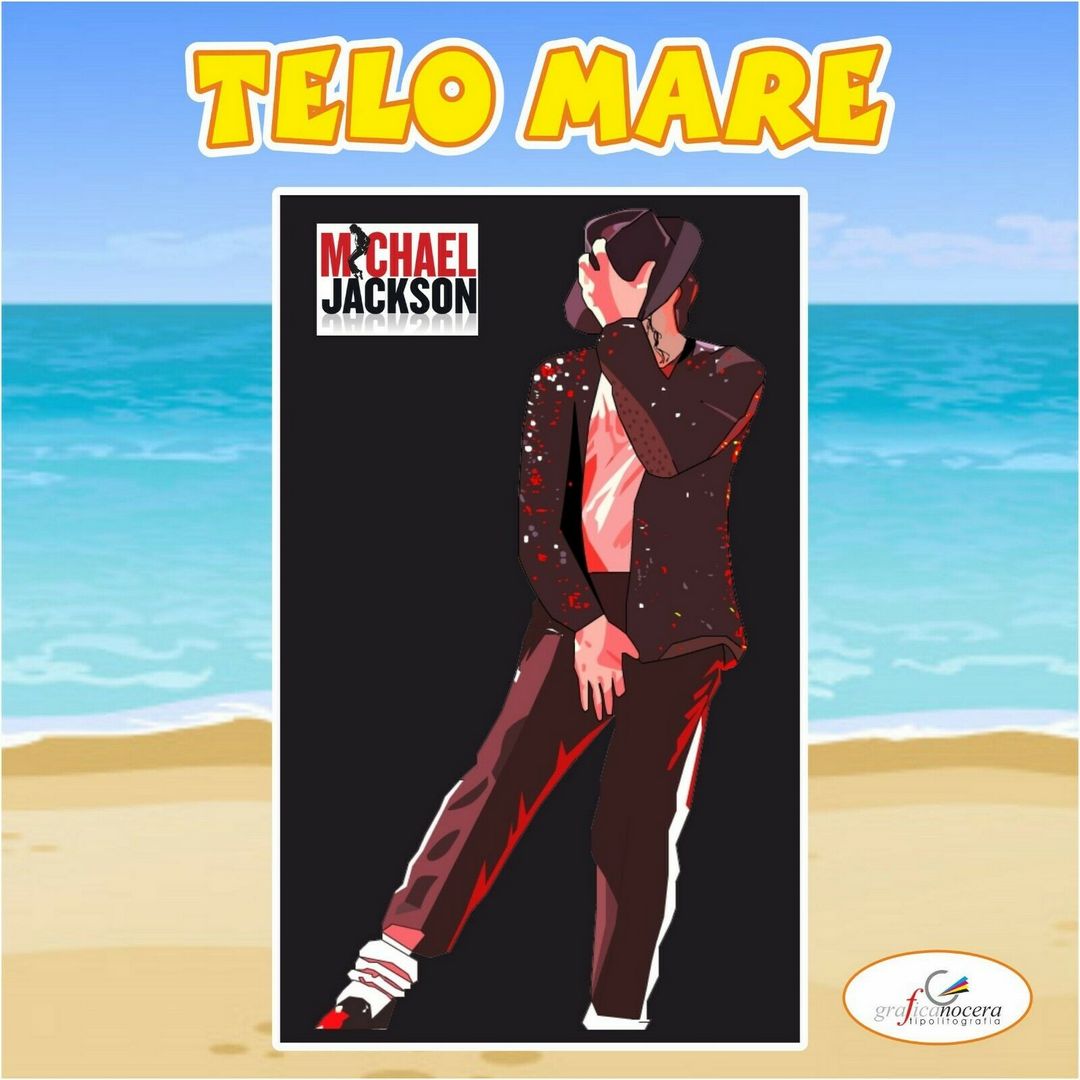 Asciugamano Telo Mare in spugna Michael Jackson pop re idolo idea regalo estate