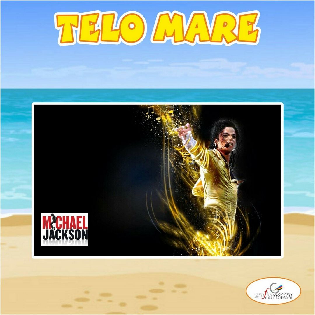 Asciugamano Telo Mare in spugna Michael Jackson pop re idolo idea regalo estate