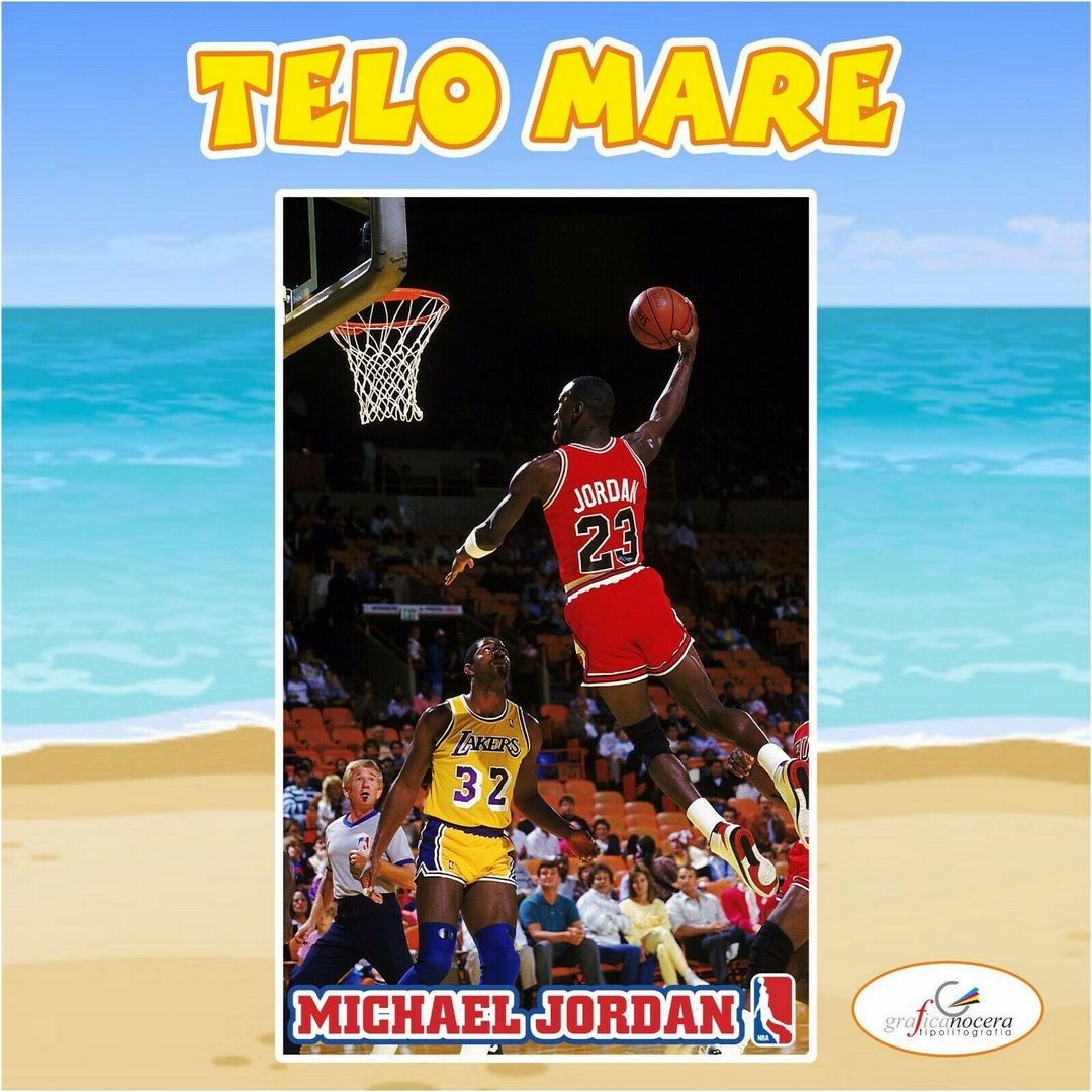 Asciugamano Telo Mare in spugna Michael Jordan Basket NBA chicago bulls regalo