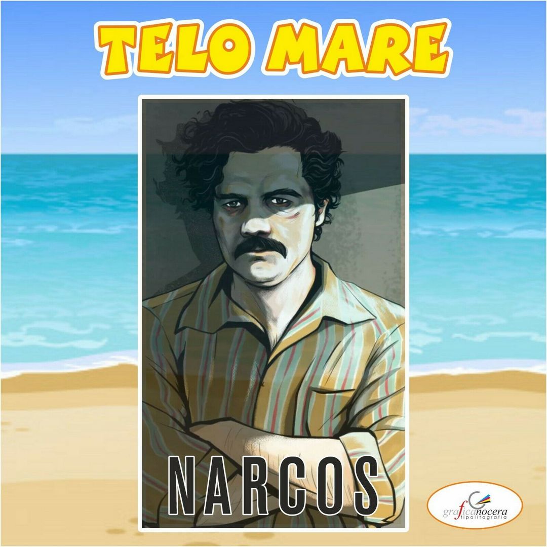 Asciugamano Telo Mare in spugna Narcos Pablo Escobar serie tv regalo estate