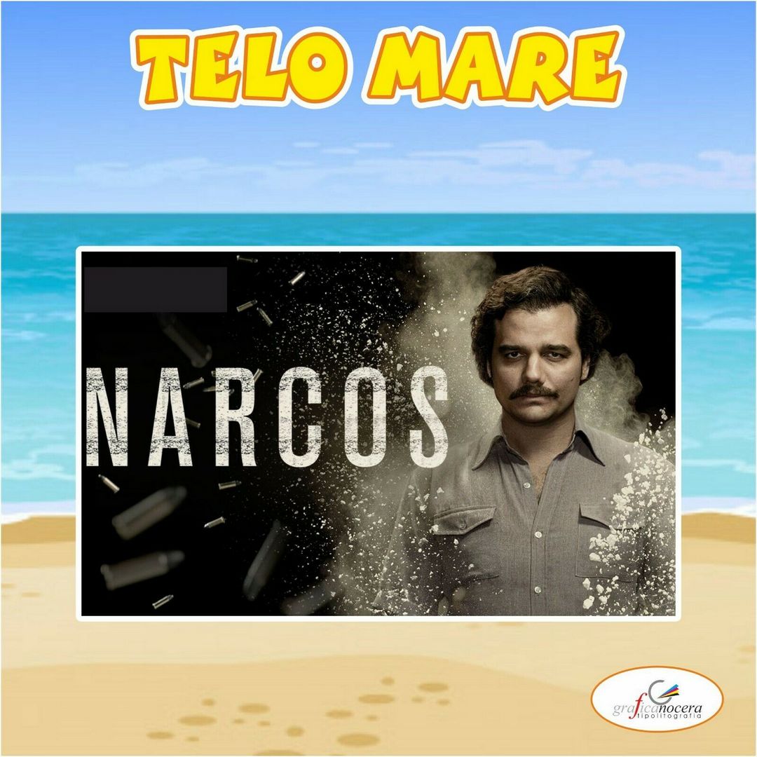 Asciugamano Telo Mare in spugna Narcos Pablo Escobar serie tv regalo estate
